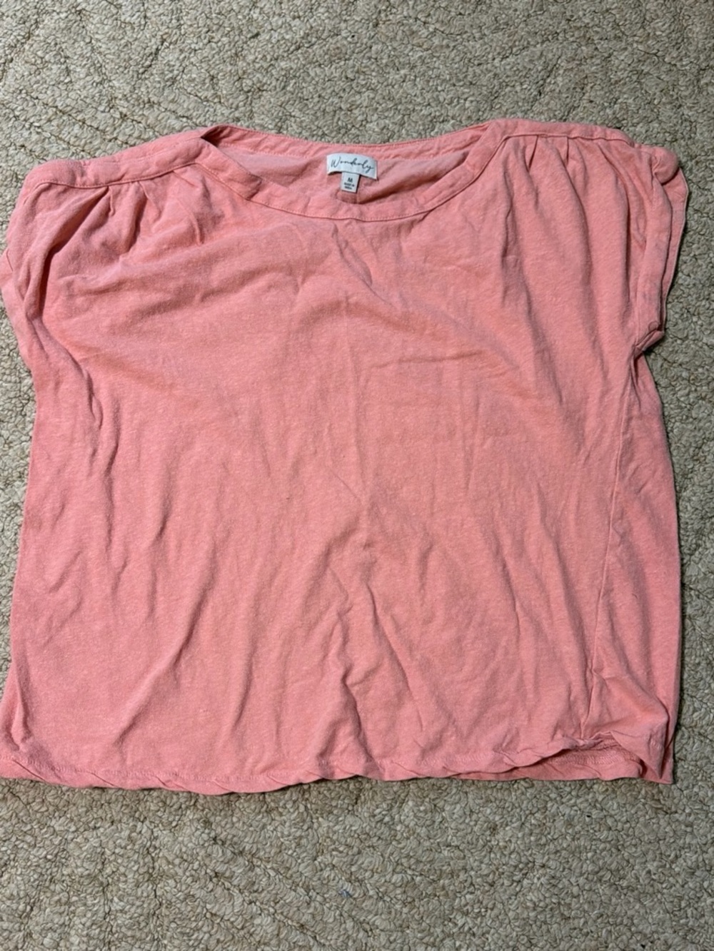 Wonderly Coral Pink Short Sleeve Tee